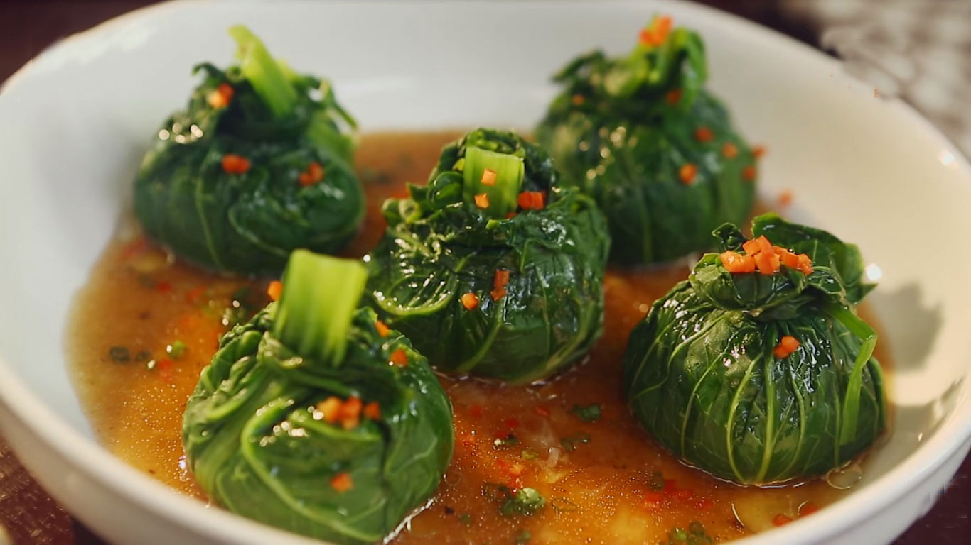 Cải bẹ xanh nhồi thịt – món ăn thanh nhiệt ngày hè